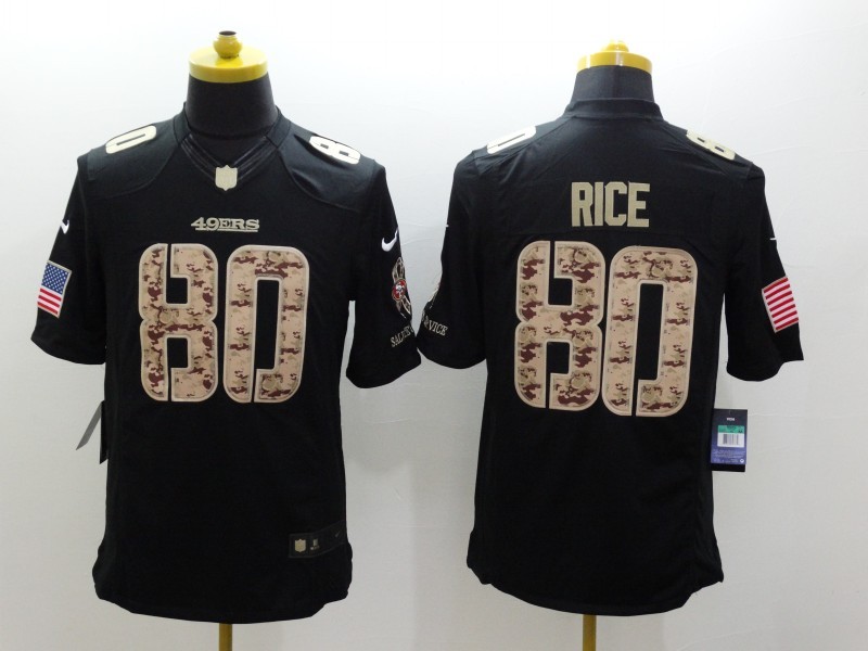 Men's San Francisco 49ers #80 Jerry Rice Black Jersey